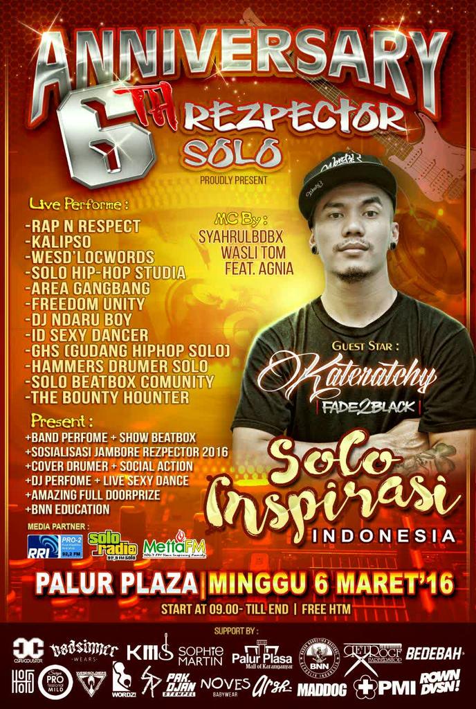 #6thAnniversary #RezpectorSolo 6maret2016 start 09.00-end <a href="/palur_plasa/">Palur Plasa</a> GS: Dj <a href="/kateratchy/">apink kateratchy</a> ! Free Cc: <a href="/EventSoloRaya/">EVENT SOLO RAYA</a>