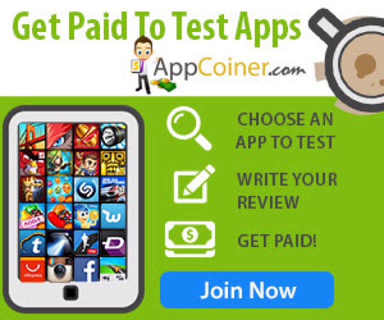 Getting paid to test apps with bit.ly/appcoiner1 #apps #appsthatmatter #makemoneyonline #iPhone #Android #app