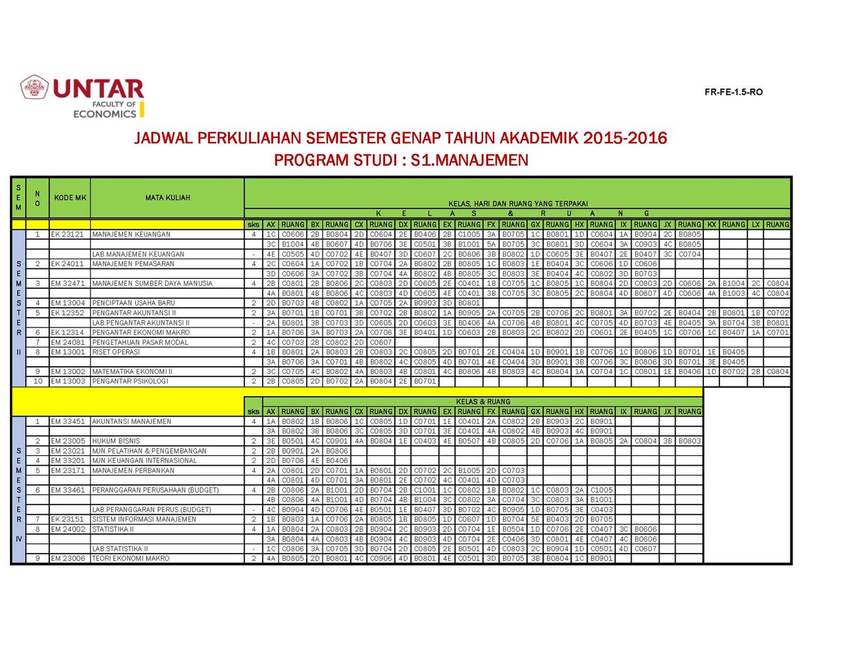 fe_untar's tweet photo. Ruang kuliah semester genap 15 16 s1 manajemen https://t.co/lpsaq7SYIh