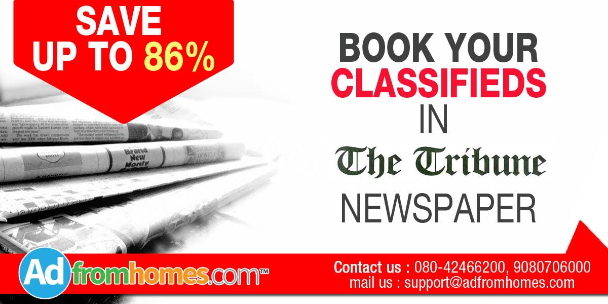 L_kranthi's tweet photo. Book #classifieds on any category in #Tribune_Newspaper by https://t.co/x3d1PoRsU9 with best offers. Save Upto 86% https://t.co/1X6Jlql5WZ