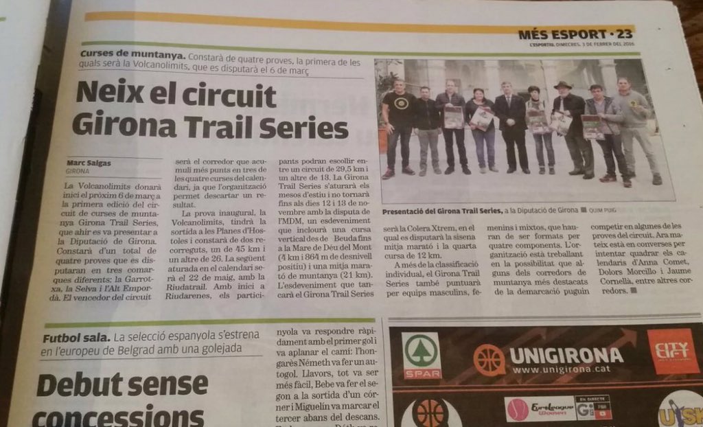 GiTrailSeries's tweet photo. @elpunt El 9 Esportiu parla de nosaltres @GironaRunning @volcanolimits @Riudatrail_ @MDM_Garrotxa @ColeraXtrem https://t.co/7V7WPfWVVq