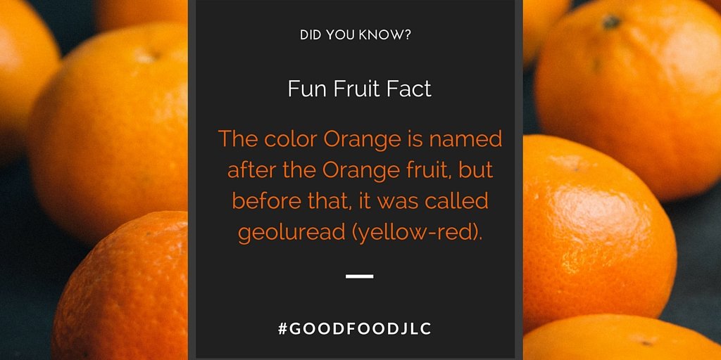 JoyatJLC's tweet photo. Fun Fruit Fact of the day! Grab your free fruit at reception Tuesday - Friday from 8.15am #GoodFoodJLC https://t.co/5BUGD6HDQo