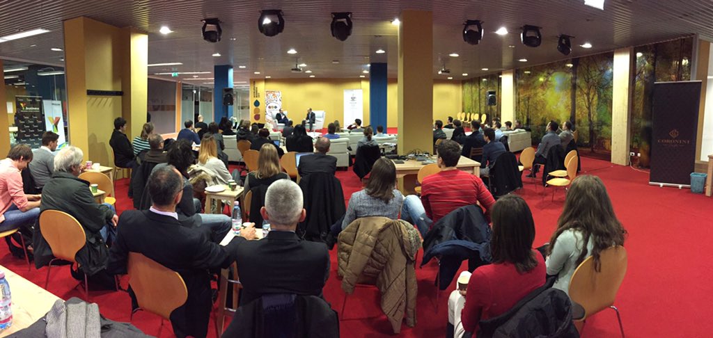 Coinvest1's tweet photo. @GoOpti na Startup Cafeju! Full house at @abc_accelerator https://t.co/q7YVAQNeBF
