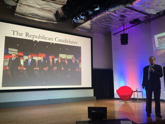 Talking about US elections with Cas Yost, my Georgetown professor now visiting Indonesia <a href="/atamerica/">@america</a>