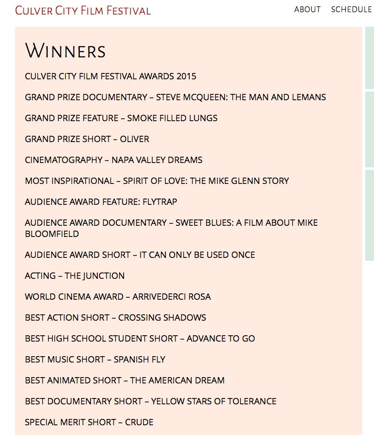 CrossingShadows's tweet photo. Crossing Shadows awarded Best Action Short at @culvercityff https://t.co/g8wu1GqQFk