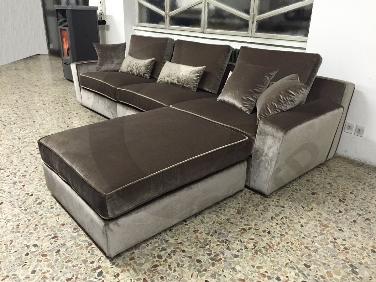 Divano su misura e esigenza del cliente in velluto GRIGIO ... cegidsas.it