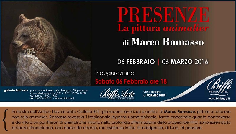 Sempre da sabato 6 febbraio il nostro Antico Nevaio ospiterà 
PRESENZE, la pittura Animalier di Marco Ramasso.