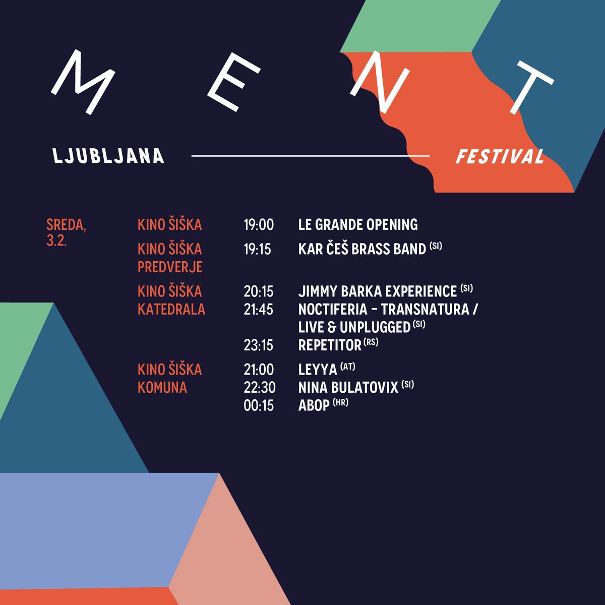 MENTLjubljana's tweet photo. Danes na meniju! @kinosiska #mentlj https://t.co/ZtX9gkJjP3