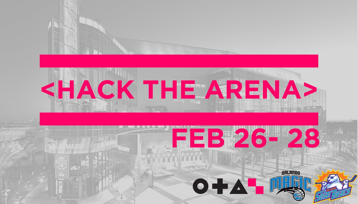 OrlandoTech's tweet photo. Hack the Arena - A Sports and Entertainment Hackathon is coming to Orlando Feb 26-28! https://t.co/LbJw8ScHPe https://t.co/nL7P4Bb6Xb
