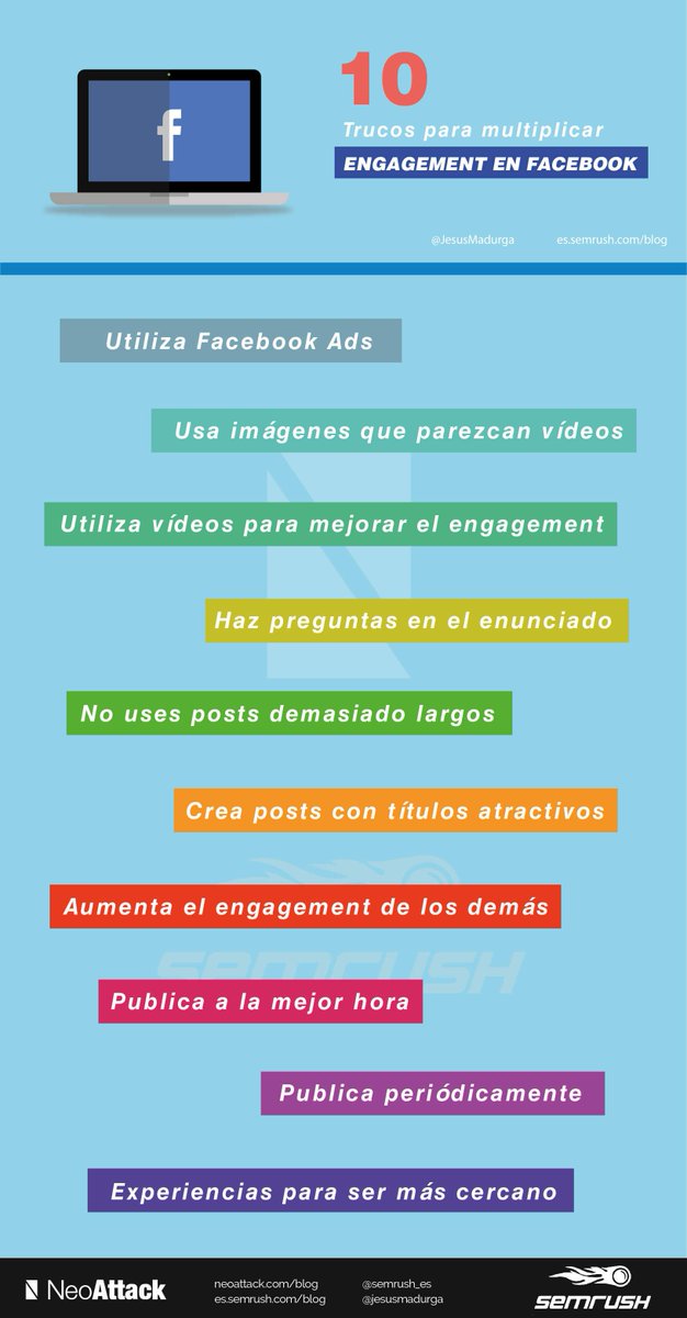 JesusMadurga's tweet photo. 26 Trucos para mejorar el engagement en Redes Sociales por @JesusMadurga: https://t.co/EsTdSsJeHn vía @semrush_es https://t.co/Fp0TYv2d21
