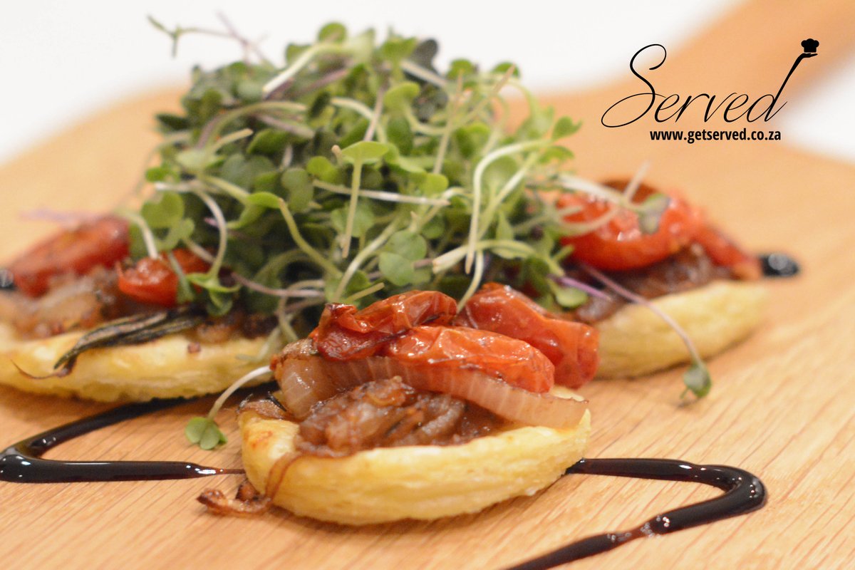 ServedSA's tweet image. Caramalised onion and sundried tartlets prepared by #Chef Refilwe #foodie #foodlover #foodpic