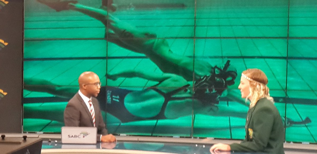 <a href="/CoetzeeZandre/">Zandre 'Z' Coetzee</a> #underwaterhockey on SABC Newsroom. Let support the SA team! <a href="/GrootFM/">GROOTfm 90.5</a> @Ruben_Delmage <a href="/sportsSouthA/">Sports South Africa</a>