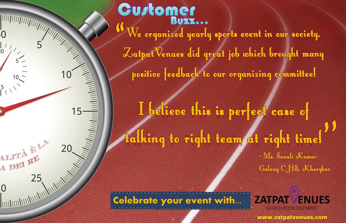zatpatvenues's tweet photo. See what our customers have to say about us...
#CustomerBuzz #ZatpatVenues #Mumbai #Venues #Events #Celebration https://t.co/IehGRJjovZ