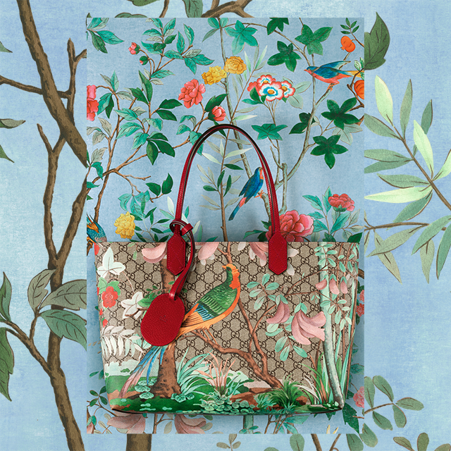 gucci bag with bird design