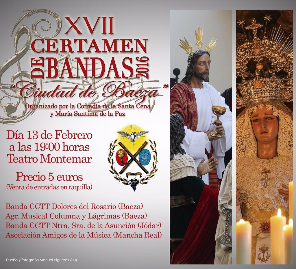 XVII Certamen de Bandas de Baeza <a href="/AMColumnaBaeza/">AM Columna y Lágrimas</a> <a href="/Rosario_Baeza/">BCT Dolores del Rosario - Baeza</a> <a href="/AmigosMusicaMR/">Amigos de la Música</a> <a href="/BCTAsuncionJdar/">BCT Asunción Jódar</a>