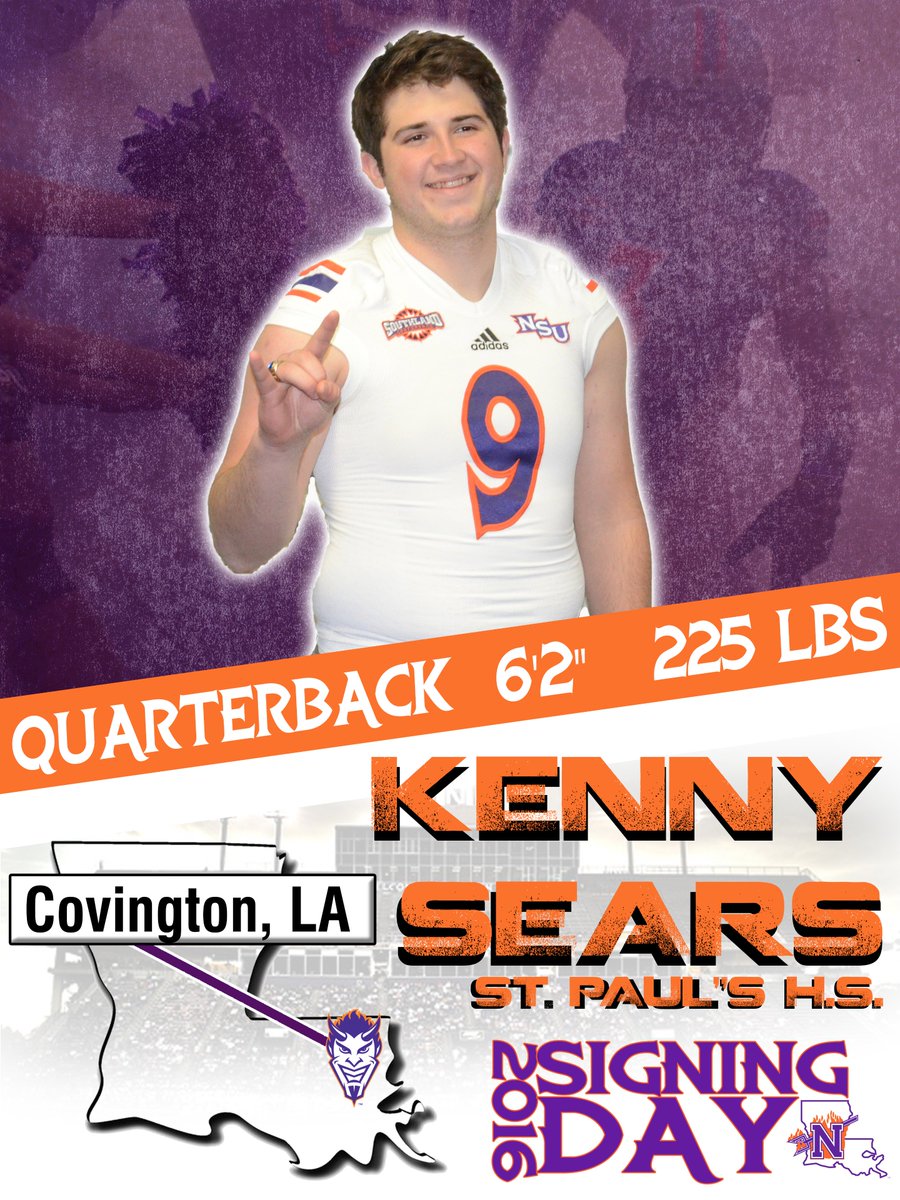NSUDemonsFB's tweet photo. Pleased to officially welcome Kenny Sears @Ksears09 to the Demon Family! #ForkEmDemons #demoNSUnite #NSD16 https://t.co/2EULf8ZPCF