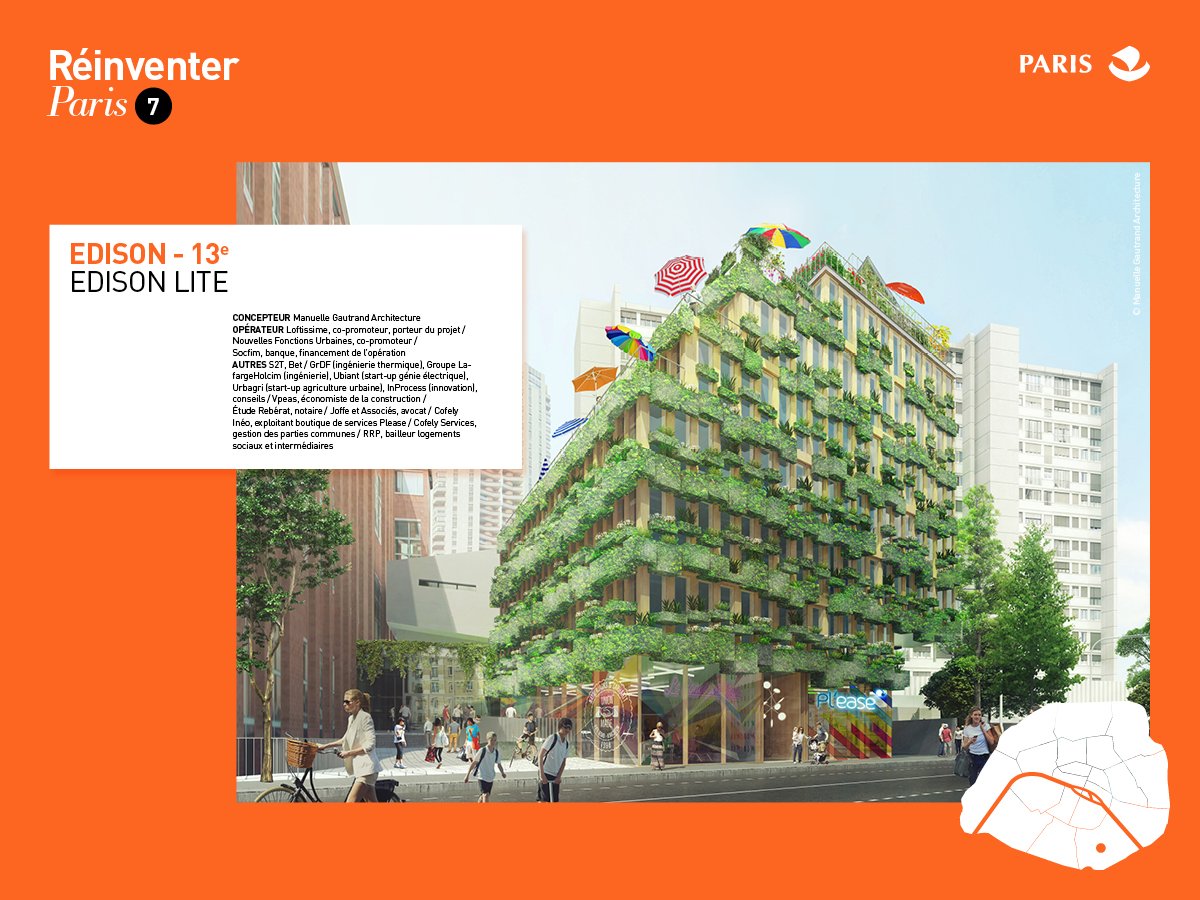 Bravo au projet Edison Lite, immeuble partagé à zéro charges de copropriété #TeamArchi #réinventerParis #13e