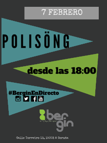#BerginEnDirecto el domingo con Pölisong
<a href="/BerginAfterWk/">Bergin Afterwork Bar</a> <a href="/Rock_Press/">Rockpress.es</a> <a href="/TachasyMetal/">Tachas y Metal</a> #ShakeIt
polisong.es/event/polisong…