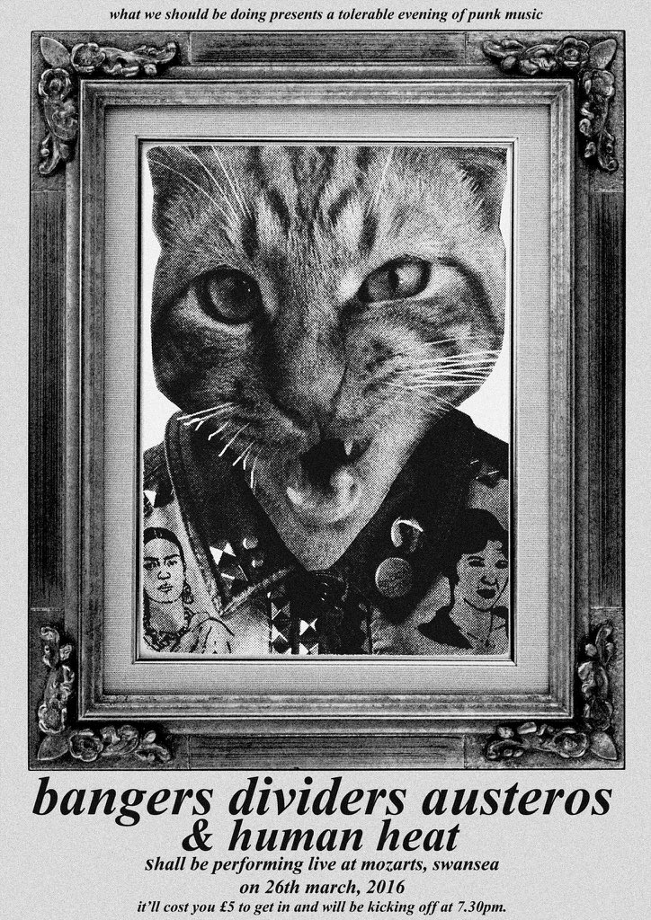 Doing a gig with <a href="/bangersbangers/">Bangers</a> <a href="/AusterosTheBand/">Austeros</a> and human heat next month. Should be a laugh...
