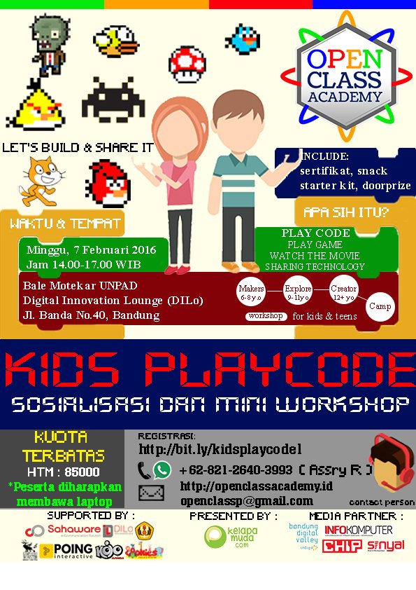 kelapamudacom's tweet image. Gimana ya cara buat angrybird? Yuk ikuti mini workshop &quot;KidsPlayCode&quot; | reg: bit.ly/kidsplaycodeoca #kidsplaycode