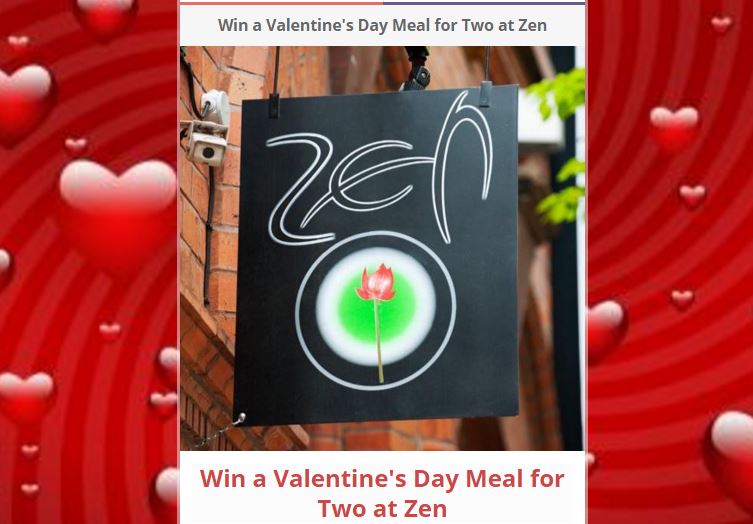 love_belfast's tweet photo. Win a #ValentinesDay meal for Two at @ZenBelfast 
RT and ENTER >> https://t.co/XuQv3t2gWQ https://t.co/4O7YHPhLNw