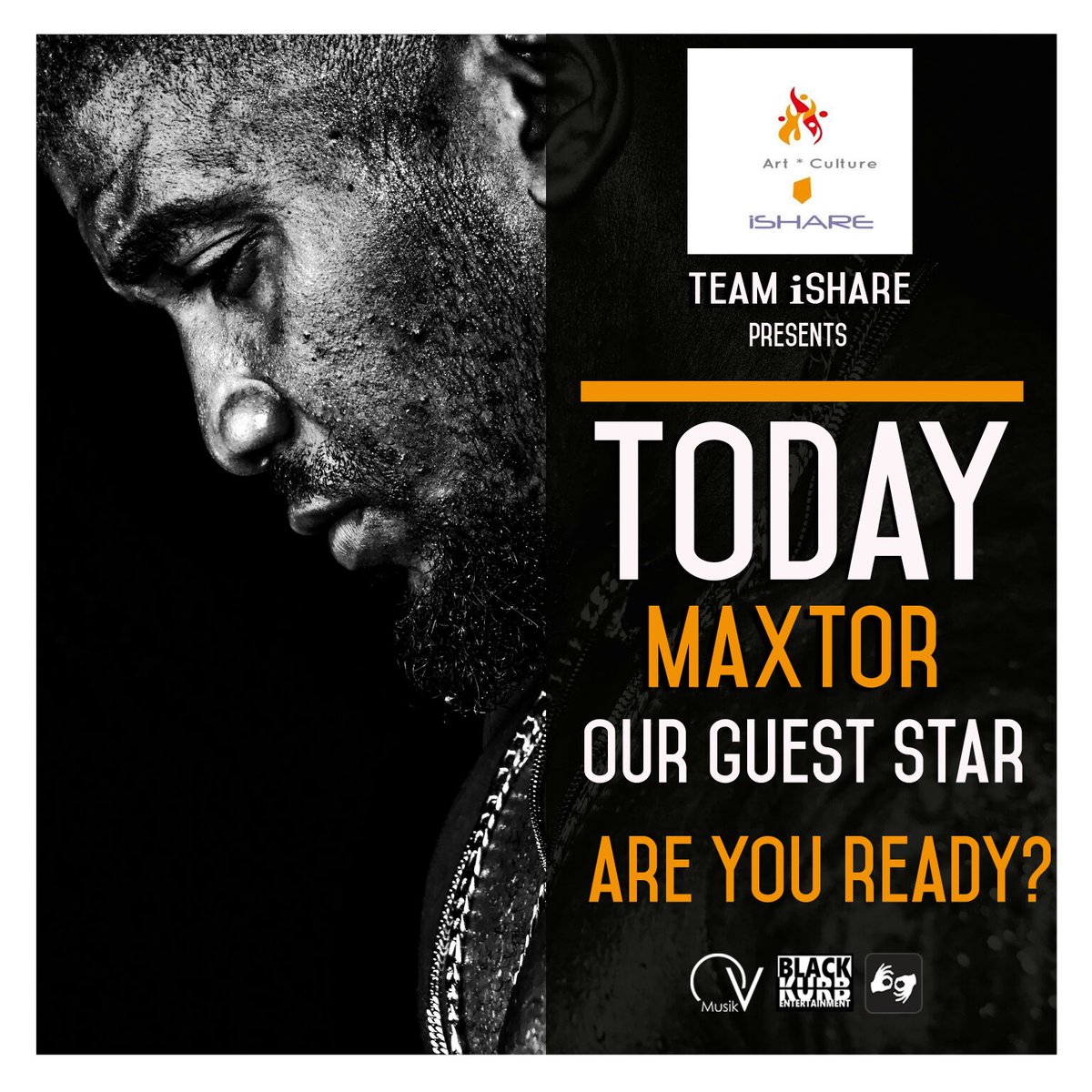 iShareAfrica_'s tweet photo. @MaxtorOfficial sera sur iShare AUJOURD'HUI à 19h ! 😁 #TuneIn #iChat https://t.co/DdiESejvBJ