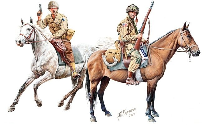 художник каращук истории военной формы. конные пехотинцы. конные пехотинцы. конные пехотинцы. «атака казаков».