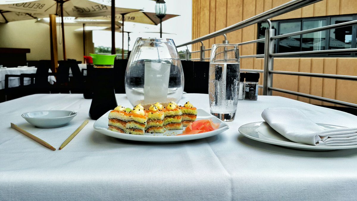 BelugaRSA's tweet photo. Spoil yourself with our Wasabi Stack. Layered salmon, rice, wasabi coated nori, mayo, sesame seeds.

#BelugaTheClub https://t.co/oYxl7PSABD