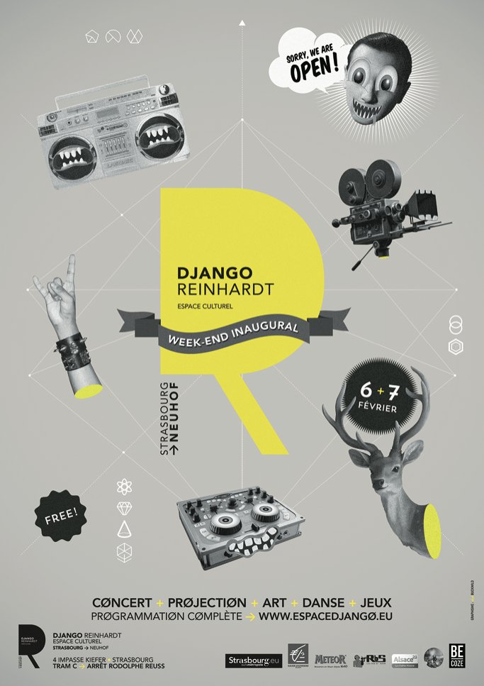 Raphaellebvs's tweet image. Venez tous au week-end inaugural de l&apos; #EspaceDjango Reinhardt (le 6 et 7/02) à #Strasbourg ! #BeCoze #culture #art
