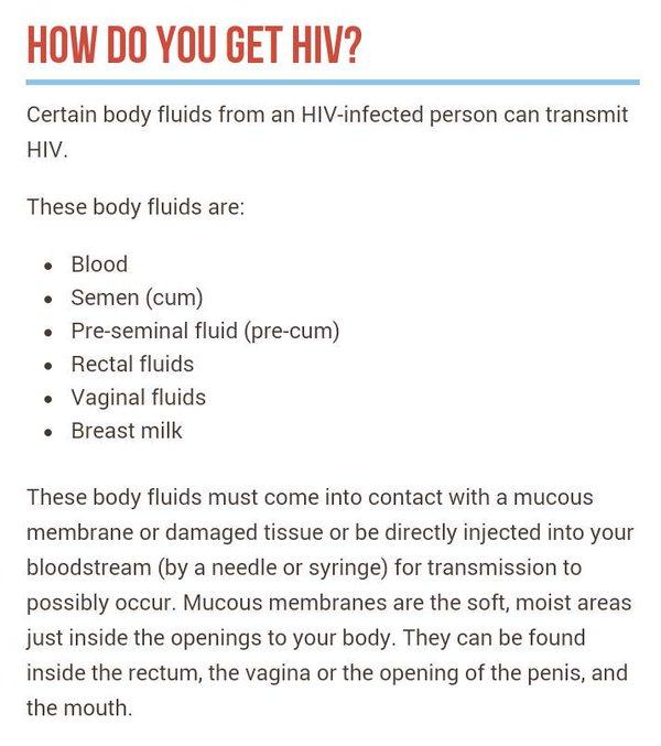 TheBromanceCrew's tweet photo. How is #HIV transmitted.

Please Retweet to spread the info, not the virus. #unitedLGBTcommunity https://t.co/q5463xFyTo