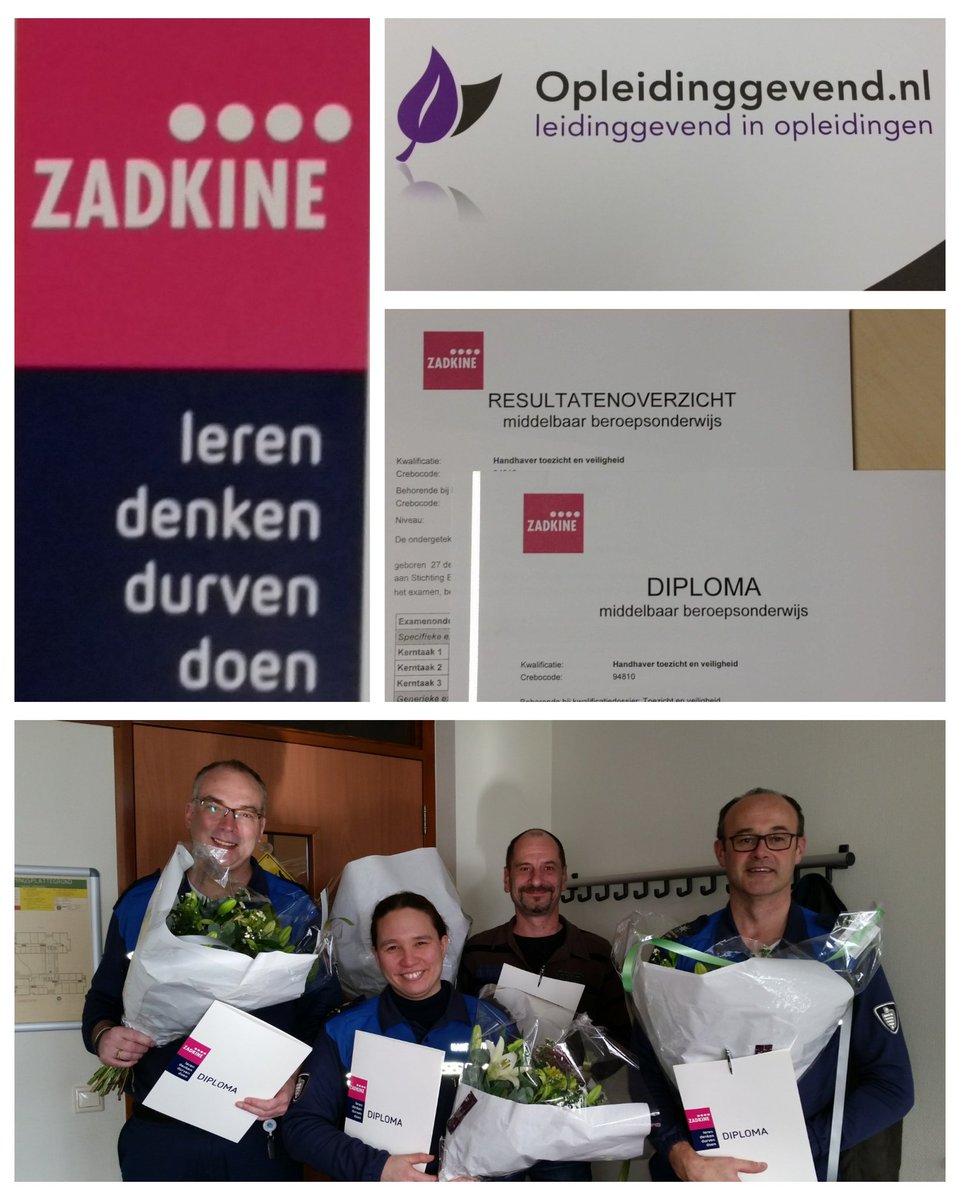 Vier boa's van de gemeente #Uden zijn geslaagd voor de HTV opleiding!👍via #Opleidinggevend en <a href="/zadkine/">Zadkine</a>