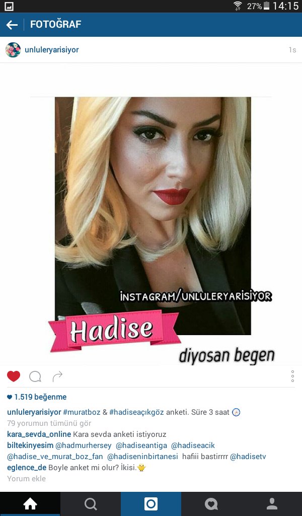 hadisem1234's tweet photo. Destek #hadise https://t.co/tMOSOLuoWj