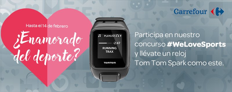 Carrefour España på Twitter: un Tom Tom Spark participando en el concurso #WeLoveSports https://t.co/JAlEQbU5OE https://t.co/C02xwhPhBT" / Twitter