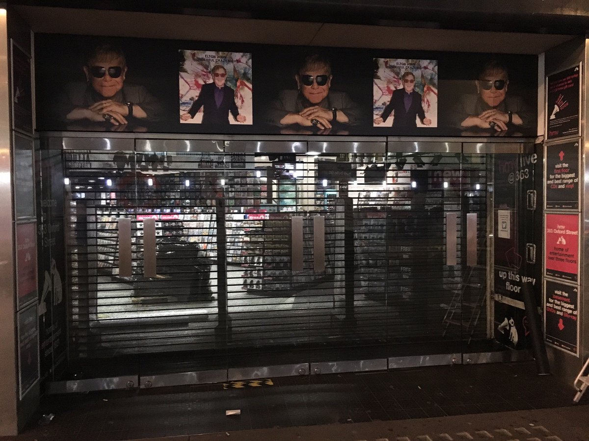 fourgraphics's tweet image. Setting up HMV’s Flagship store ready for a visit from a VIP legend later today!