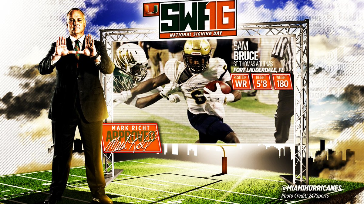 CanesFootball's tweet photo. Wide receiver Sam Bruce joins the #SWAG16 class! #WelcomeToTheU, Sam! https://t.co/SXQKN4F7mU