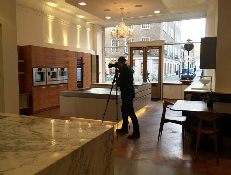 Photographer Martin Hobby @WillShootForRum busy taking photos for <a href="/kbbreview/">kbbreview</a> today in our Wigmore St Showroom.
