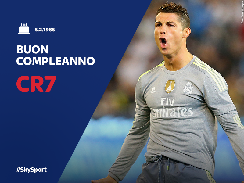 SkySport's tweet photo. Auguri a @Cristiano #Ronaldo, che compie oggi 31 anni. Tra @ManUtd e @realmadrid ha vinto tutto!
#SkySport #CR7 https://t.co/FOgn2FPKyv