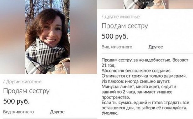Свежие шедевры с Avito ruslike.com/avito