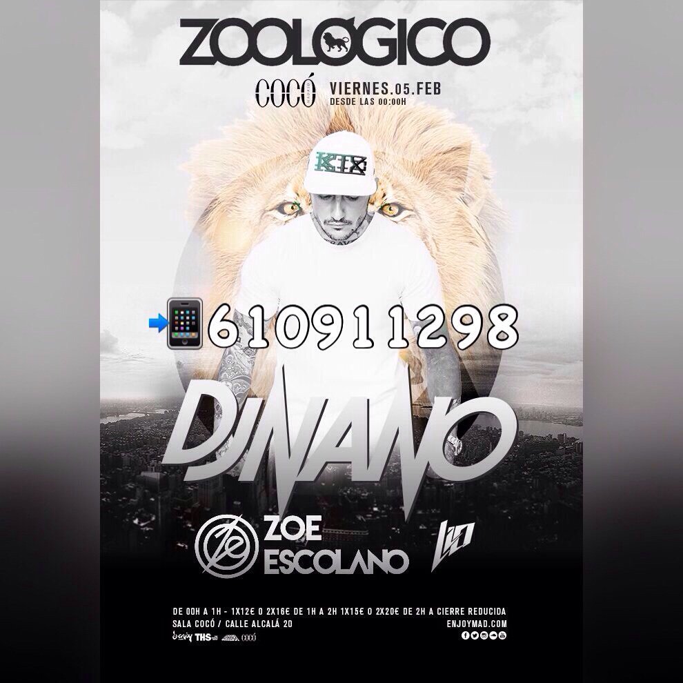 mad_rrpp's tweet photo. Zoológico el Viernes 5 de Febrero en la Sala Coco!

00 a 1h 1x12€ o 2x16€

Listas y reservados 📲610911298

#ZOONANO https://t.co/vuUyZw2Iah