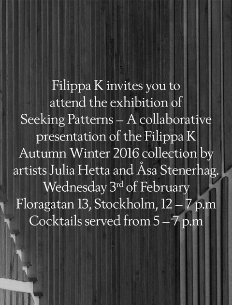 Filippa_K's tweet photo. You are all invited to attend the exhibition of our new collection today. A warm welcome! #seekingpatterns https://t.co/1CQFw2rzxC