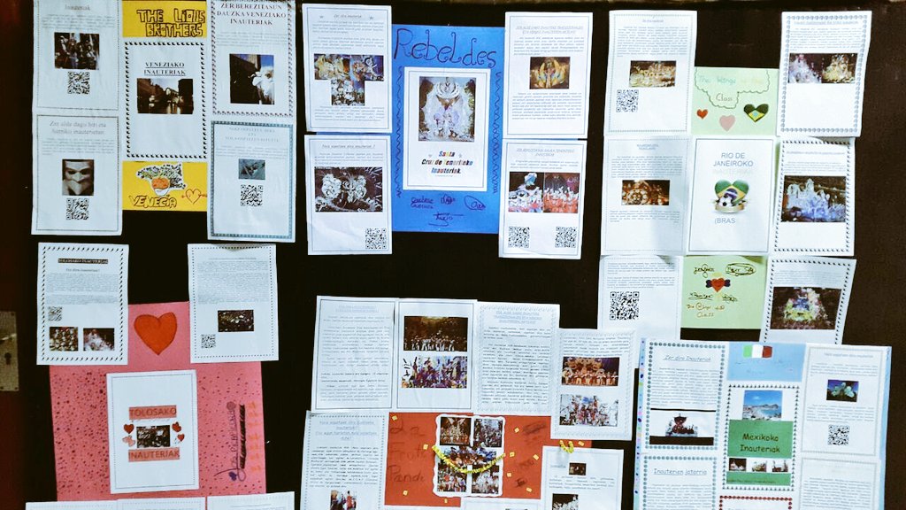 Sanvicenteirun's tweet photo. Euskal Inauterien erakusketa lehen hezkuntzan / Exposición de los carnavales vascos en primaria #svpinauteriak https://t.co/AB4JEkkSLT