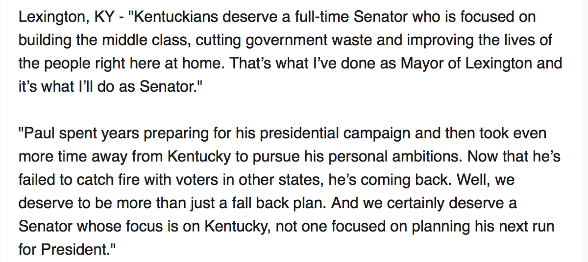 JamesArkin's tweet photo. Jim Gray, Lexington mayor and Rand Paul’s Senate challenger, releases statement about exit from presidential race https://t.co/JlCEoUMaw2