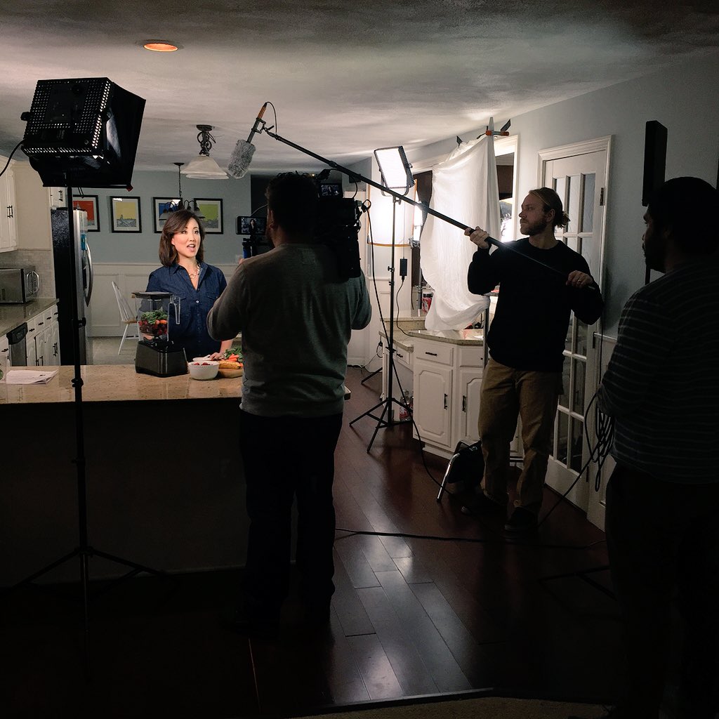 In the kitchen today talking all things tech with <a href="/JeanaTahnk/">TopTechMom</a>! #BTS #videoproduction #behindthescenes #videoprod #pr