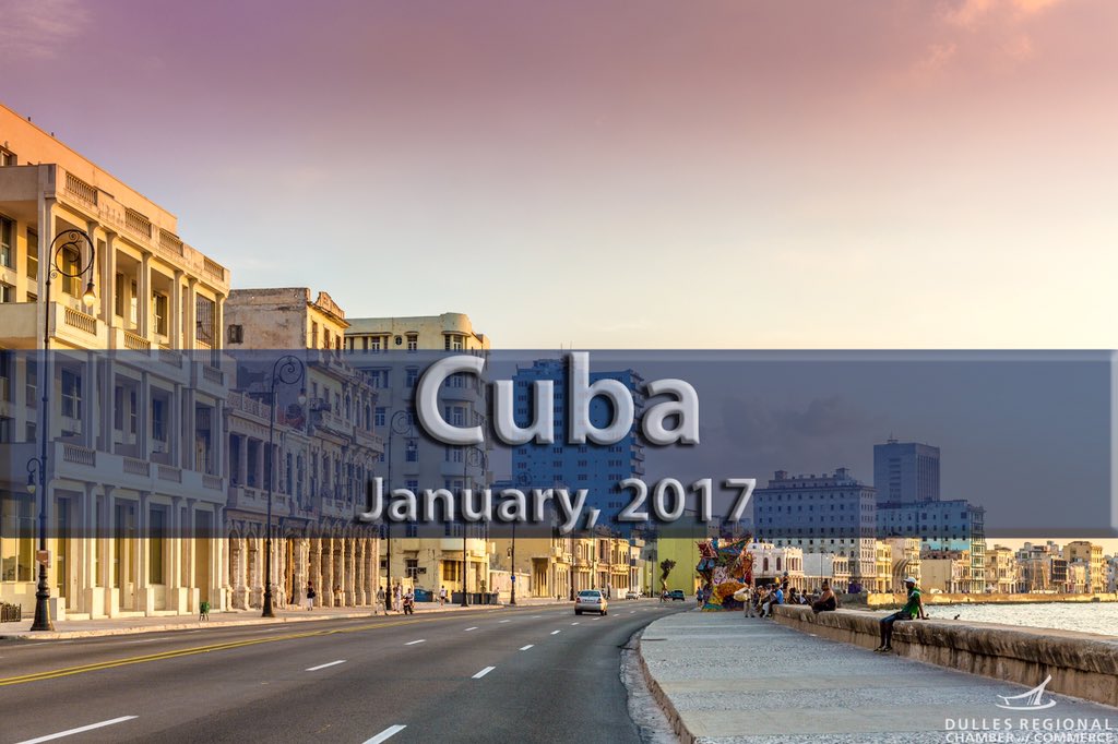 DullesChamber's tweet photo. We are excited to announce our next #ChamberTrip will be going to Cuba in January '17 courtesy of @amittra! https://t.co/CGoNUqmGYX
