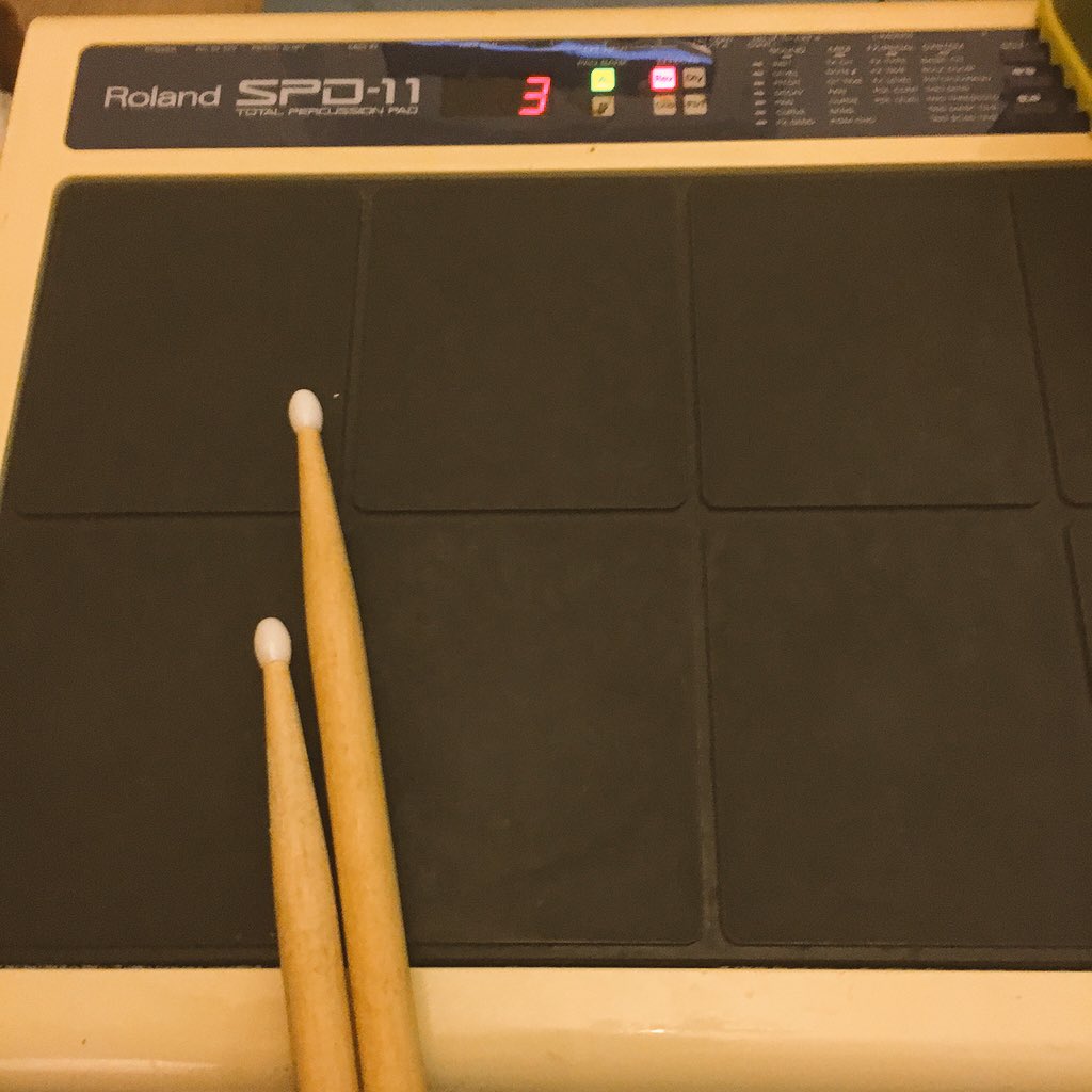 mkstreaming's tweet photo. Found my first electronic drum pad today in the basement and it still works fine. Props @ #Roland #spd11 #edrums https://t.co/ELfk8QYpSE