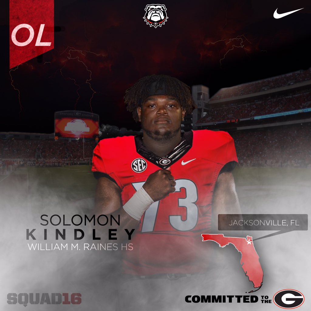 GeorgiaFootball's tweet photo. Welcome to the #UGAFamily Solomon Kindley! #CommitToTheG #Squad16 https://t.co/t0jM5c1okA