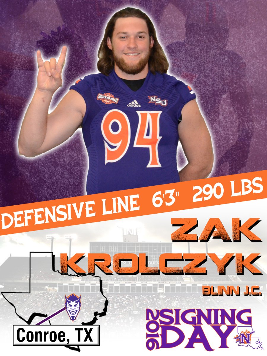 NSUDemonsFB's tweet photo. Pleased to officially welcome Zak Krolczyk @zKrolczyk95 to the Demon Family! #ForkEmDemons #demoNSUnite #NSD16 https://t.co/kHd3mUXA9Y