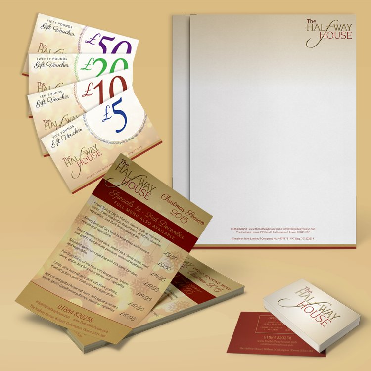 nmcdes's tweet image. The Halfway House in Willand were looking for new business stationary, Take a look at what we did! #graphicdesign