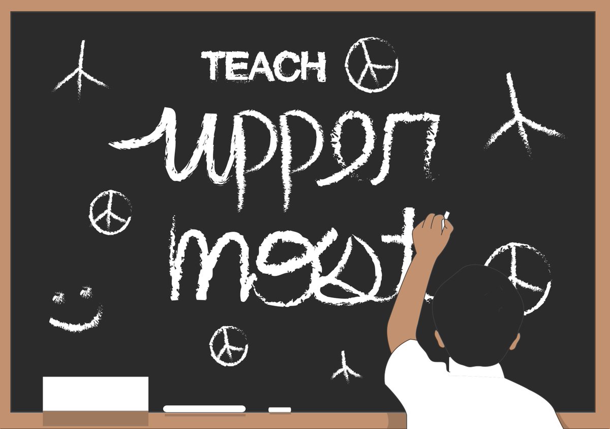 uppermostworld's tweet photo. Math, Science, History, PE, and Peace. If only schools would teach peace as part of the curriculum! #uppermostworld https://t.co/wbCyHgJ0Lh