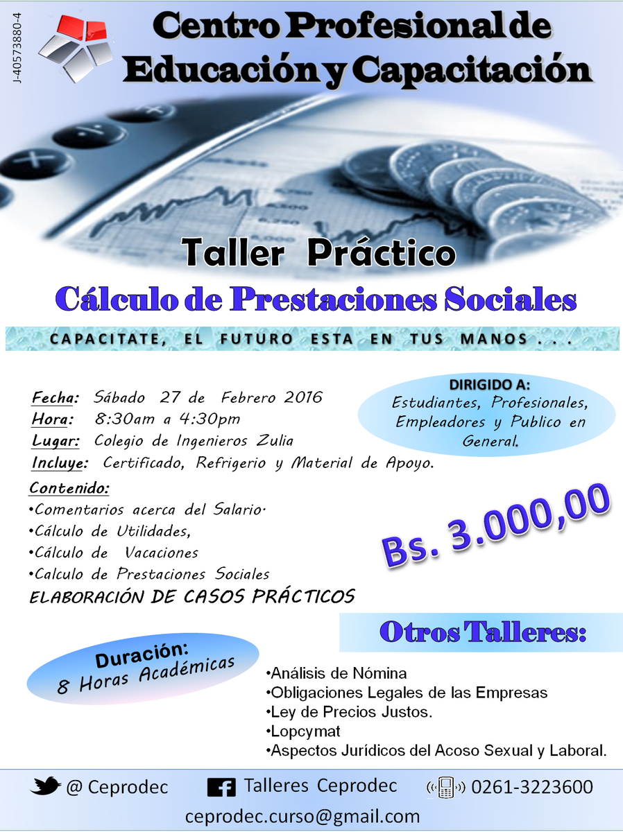 ceprodec's tweet image. Te Invitamos a Nuestros Talleres, contactanos.... 0261-3223600 
ceprodec.curso@gmail.com